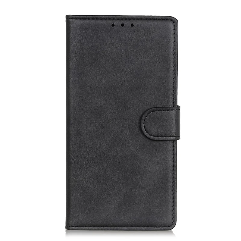 For Xiaomi Redmi Note 14 4G (163.25mm) Stand Wallet Case Cowhide Texture Leather Phone Cover - Black