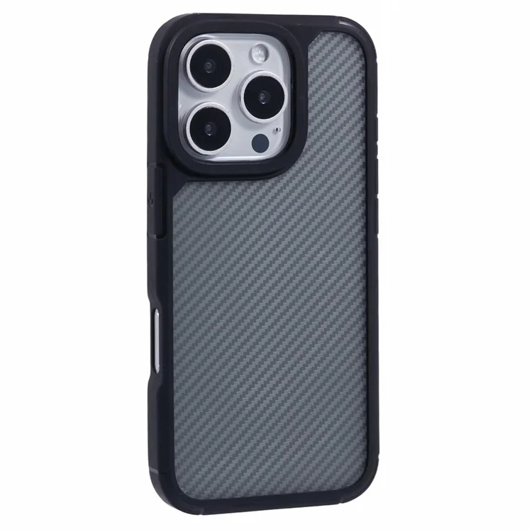 Funda para iPhone 16 Pro Max, con textura de fibra de carbono, TPU+PC, anticaídas