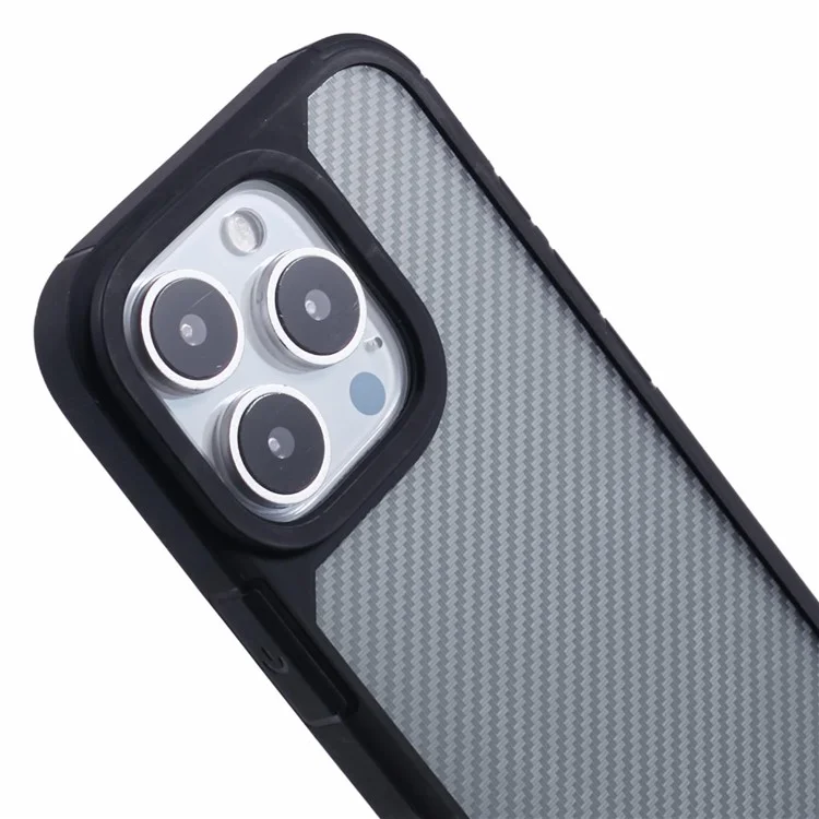 Funda para iPhone 16 Pro Max, con textura de fibra de carbono, TPU+PC, anticaídas