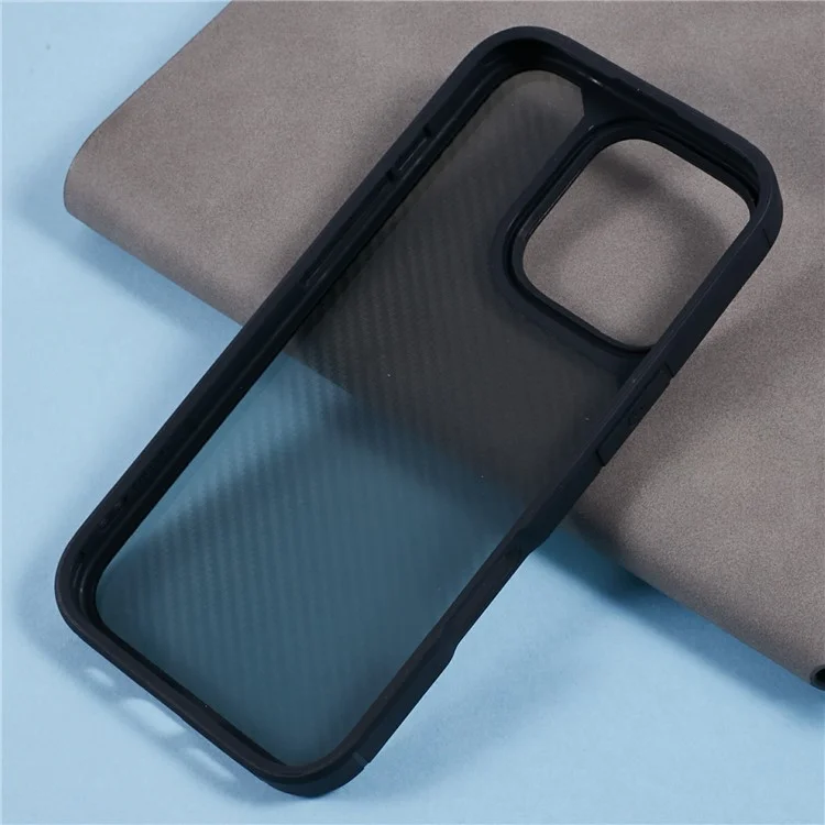 Funda para iPhone 16 Pro Max, con textura de fibra de carbono, TPU+PC, anticaídas