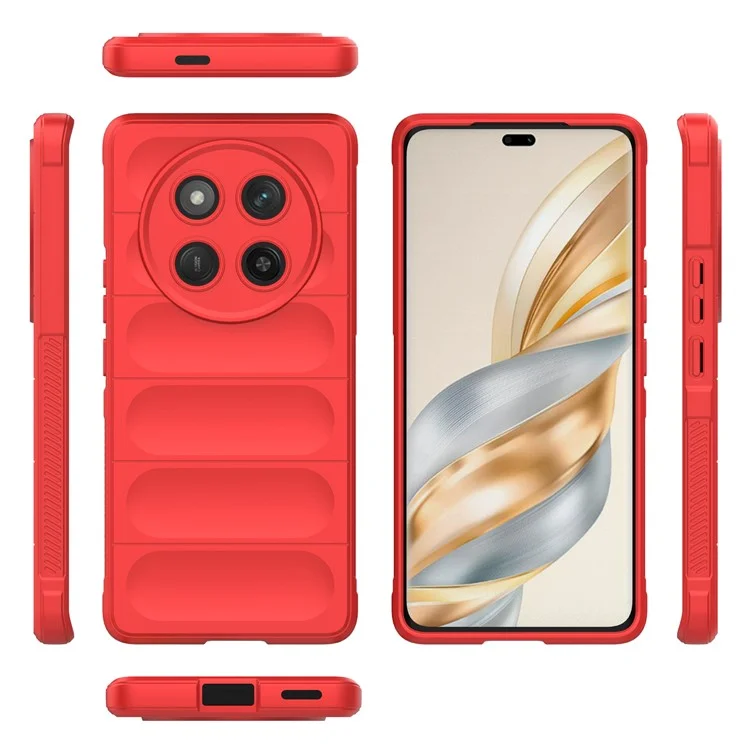 For Honor Magic7 Lite 5G / X9c 5G / X60 Pro 5G Case Anti-Drop Soft TPU Rugged Phone Back Cover - Red