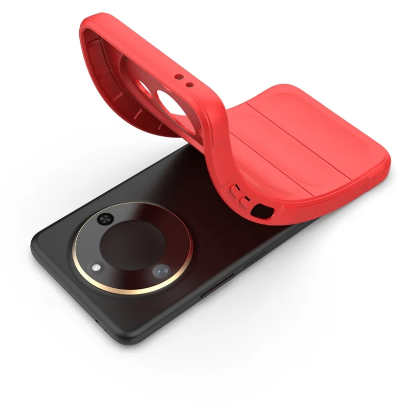 Voor Honor X60 5G hoesje Anti-val Zacht TPU Robuust Telefoon achterklep - Rood