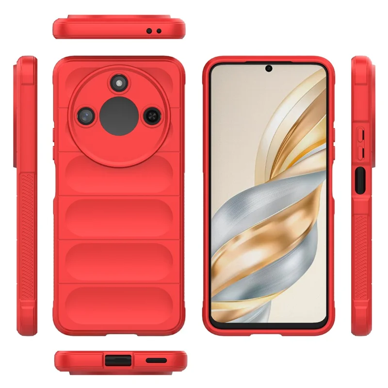 Voor Honor X60 5G hoesje Anti-val Zacht TPU Robuust Telefoon achterklep - Rood