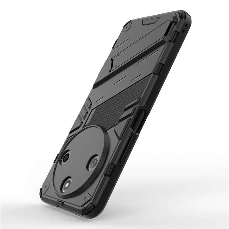 Чехол для телефона For Honor X60 5G, PC+TPU, противоударный, с подставкой - черный