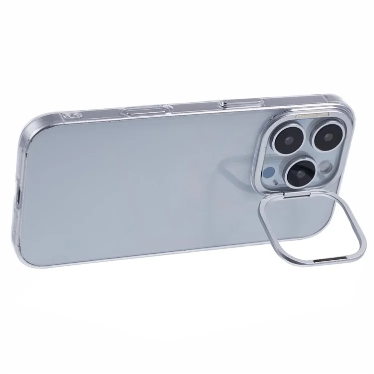 X-LEVEL For iPhone 16 Pro Clear Case with Lens Frame Kickstand PC Slim Phone Back Cover