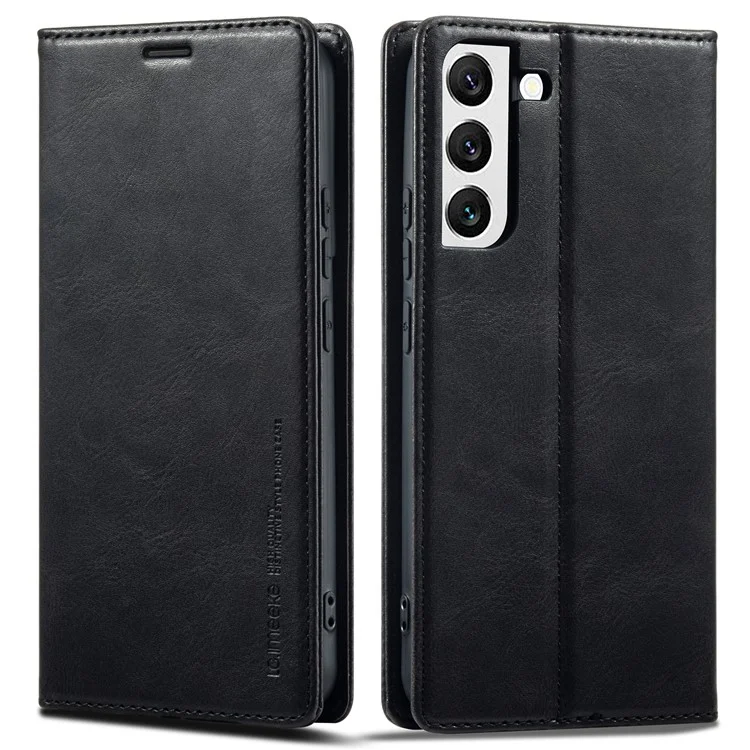 Lc. Imeeke Para Samsung Galaxy S22 5G Anti-scratch Phone Wallet Case Rfid Bloqueo de la Cubierta Del Teléfono Con Soporte - Negro