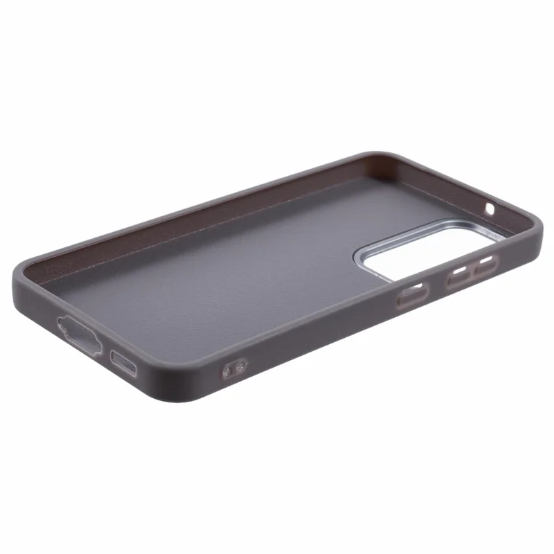 For Samsung Galaxy S23 Case Leather Textured TPU Shockproof Phone Cover - Grey