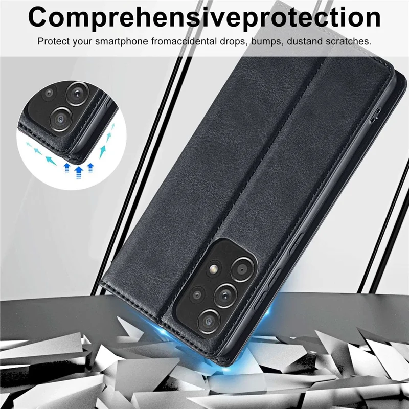 LC.IMEEKE Anti-shock Phone Case for Samsung Galaxy A53 5G, RFID Blocking Magnetic Closure Flip Wallet Stand Cell Phone Cover - Black