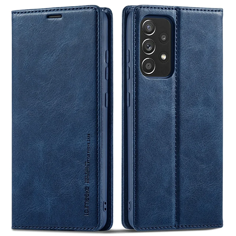 LC.IMEEKE Anti-shock Phone Case for Samsung Galaxy A53 5G, RFID Blocking Magnetic Closure Flip Wallet Stand Cell Phone Cover - Blue