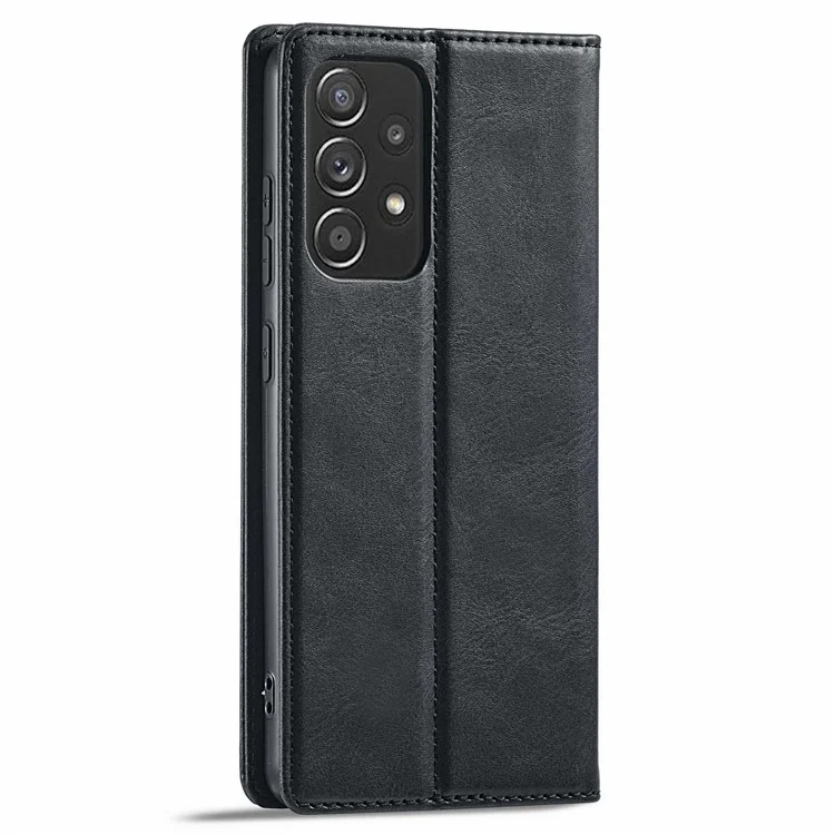 LC.IMEEKE para Samsung Galaxy A52 4G / 5G / A52s 5G Funda de Teléfono Blindada RFID con Soporte Flip Wallet Cover - Negro