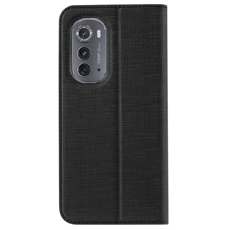 Vili DMX Series Drop-proof Phone Case Для Motorola Edge (2022) 5G, Cute Leather Magnetic Cover Cover Stand с Держателем Карты - Черный