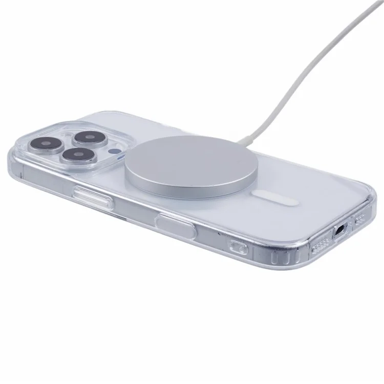 Funda transparente compatible con MagSafe para iPhone 16 Pro, con cubierta trasera de TPU+PC