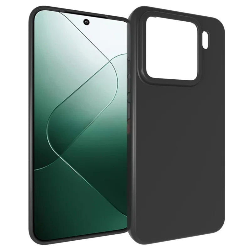 Para Xiaomi 15 Case Glossy Soft TPU Protective Phone Cover (Big Rear Lens Hole) - Black
