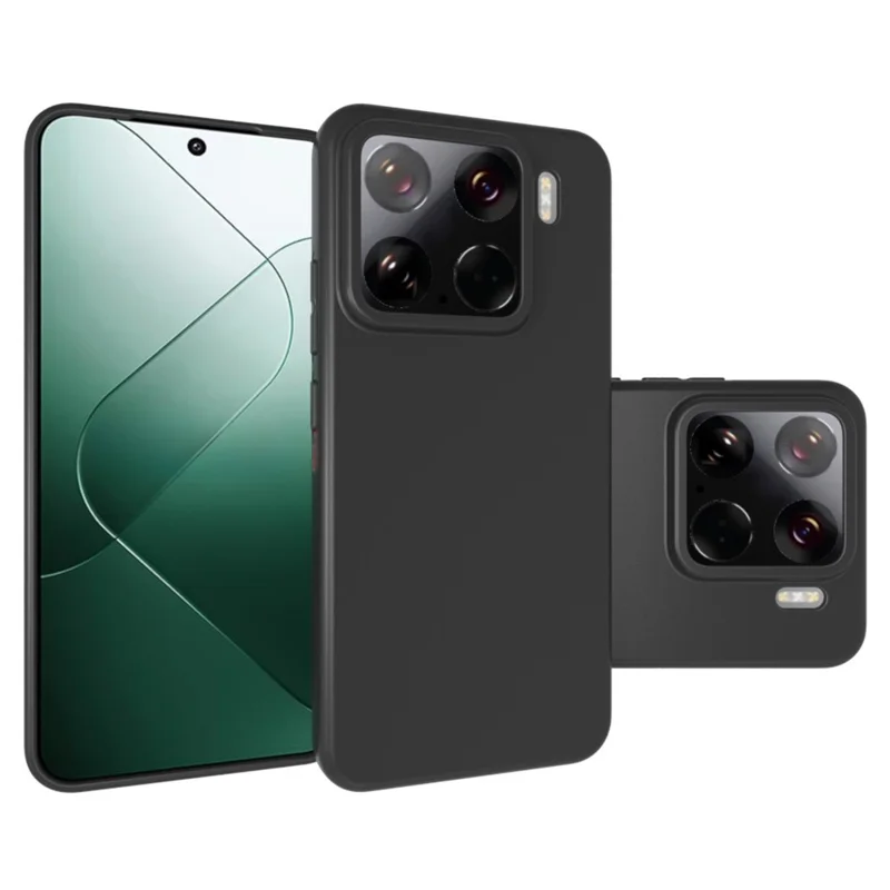 Para Xiaomi 15 Case Glossy Soft TPU Protective Phone Cover (Big Rear Lens Hole) - Black