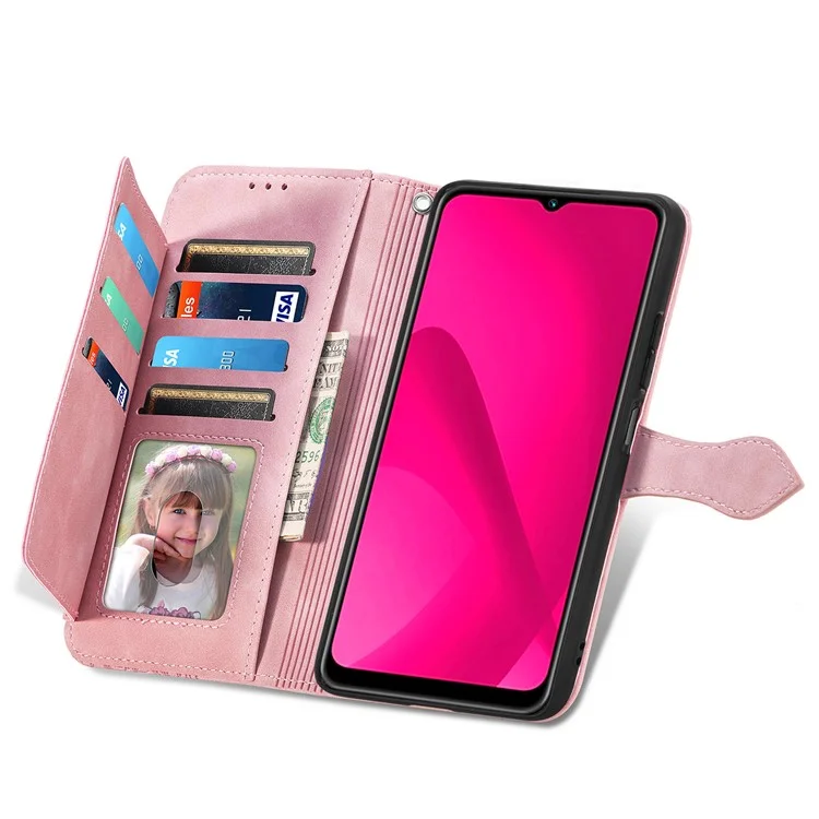 Étui portefeuille à fermeture éclair pour Xiaomi Redmi 14C 4G / 14R 5G / Poco C75 4G, en cuir PU avec motif floral - Rose