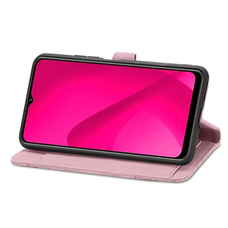 Étui portefeuille à fermeture éclair pour Xiaomi Redmi 14C 4G / 14R 5G / Poco C75 4G, en cuir PU avec motif floral - Rose
