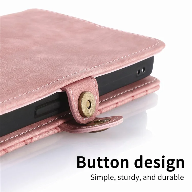 Étui à fermeture éclair pour Xiaomi Redmi 14C 4G / 14R 5G / Poco C75 4G Portefeuille Géométrie Lignes Cuir Housse de téléphone - Rose