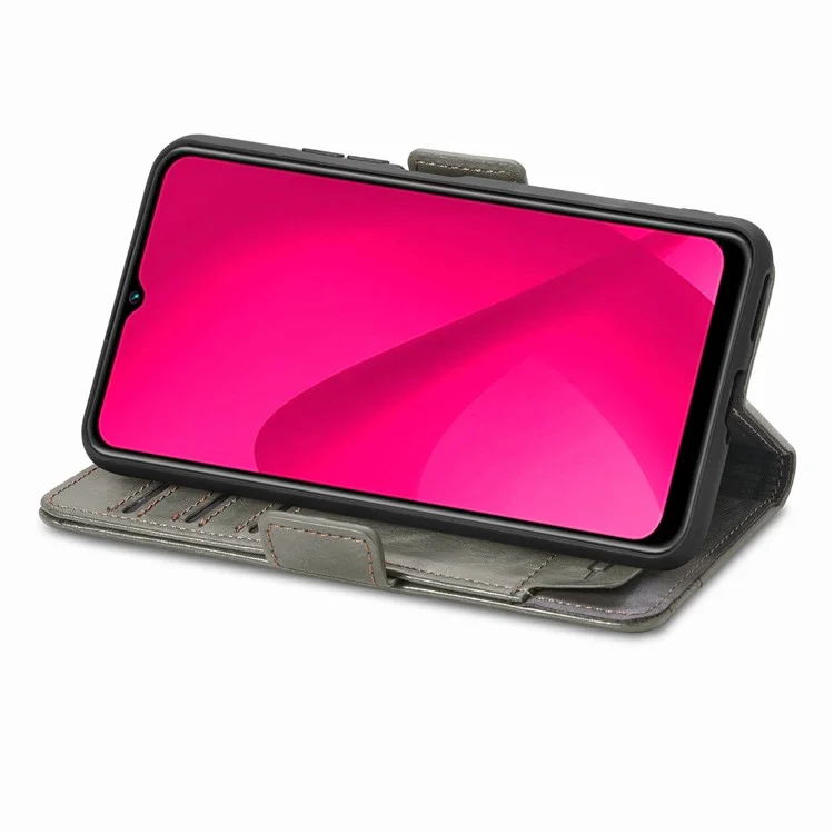 CASENEO 002 Serie Verbindungsgehäuse für Xiaomi Redmi 14C 4G / 14R 5G / Poco C75 4G Standfuß Brieftasche PU-Leder Cover - Grau