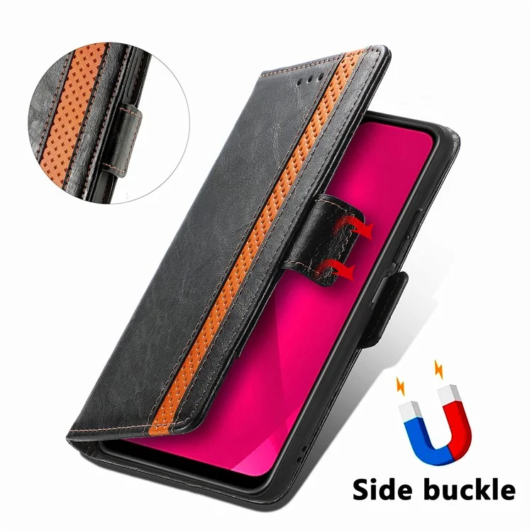 CASENEO 002 Serie Verbindungsgehäuse für Xiaomi Redmi 14C 4G / 14R 5G / Poco C75 4G Standfuß Brieftasche PU-Leder Cover - Grau