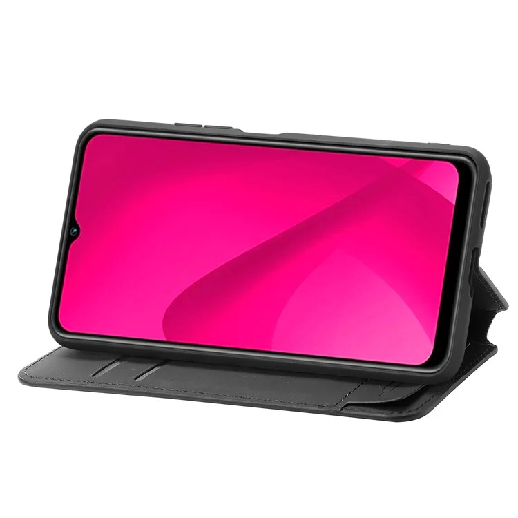 Funda con bloqueo RFID CASENEO para Xiaomi Redmi 14C 4G / 14R 5G / Poco C75 4G, cubierta de cuero con estampado - Escala púrpura
