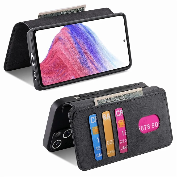 Étui CASENEO MW-03 pour Xiaomi Redmi 14C 4G / 14R 5G / Poco C75 4G, portefeuille détachable en cuir + TPU, housse de téléphone - Noir