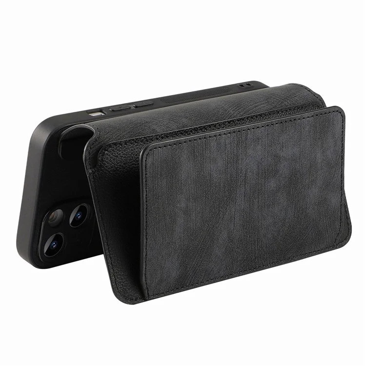 Étui CASENEO MW-02 pour Xiaomi Redmi 14C 4G / 14R 5G / Poco C75 4G, étui à rabat en cuir magnétique amovible - Noir
