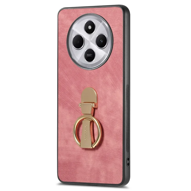 Funda CASENEO D22 para Xiaomi Redmi 14C 4G / 14R 5G / Poco C75 4G con soporte plegable y cubierta trasera de cuero retro - Rosa
