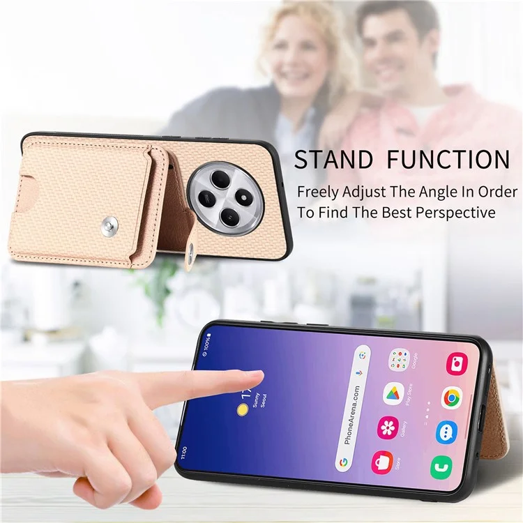 Case with Card Holder For Xiaomi Redmi 14C 4G / 14R 5G / Poco C75 4G Leather+PC+TPU Phone Cover with Card Knife - Black