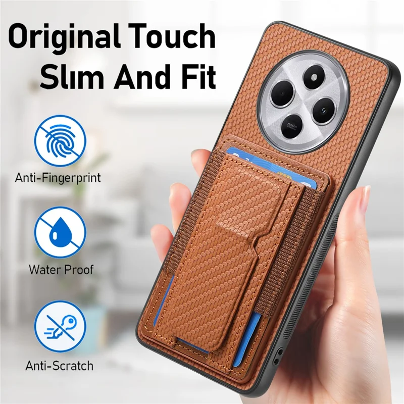 Étui pour Xiaomi Redmi 14C 4G / 14R 5G / Poco C75 4G avec support, porte-cartes et dos en cuir - Bleu