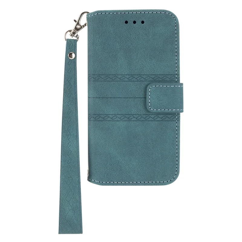 For Sony Xperia 10 VI Case Wallet Skin-Touch Leather Imprinted Phone Cover - Blackish Green