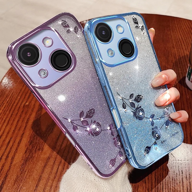 KADEM For itel A50C Case Flower TPU Flexible Gradient Phone Cover - Purple