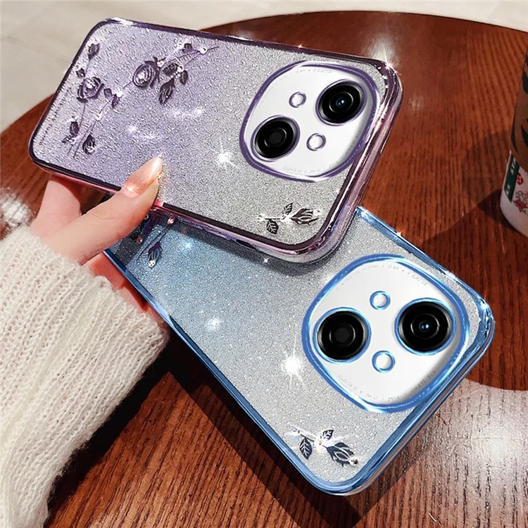 KADEM For TECNO Spark Go 2025 / Spark Go 1 / Pop 9 4G Case Flower TPU Flexible Gradient Phone Cover - Purple