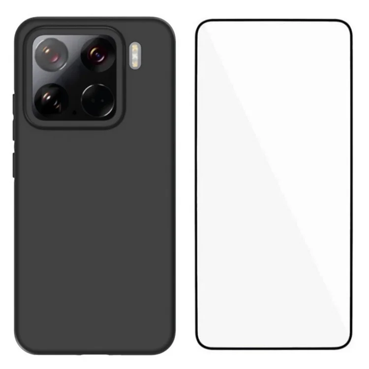 Custodia MS Series WANLONFENG per Xiaomi 15 in TPU con retro opaco e vetro temperato (obiettivo con foro grande)