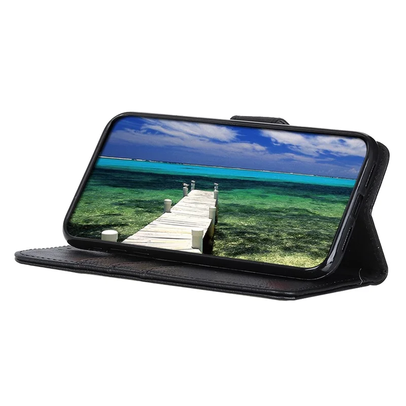 KHAZNEH Custodia a portafoglio in pelle per Xiaomi Redmi Note 14 Pro+ 5G / 14 Pro 5G, cover flip per telefono con texture in pelle di mucca - Nero
