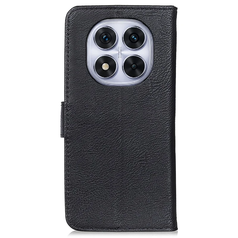 KHAZNEH Custodia a portafoglio in pelle per Xiaomi Redmi Note 14 Pro+ 5G / 14 Pro 5G, cover flip per telefono con texture in pelle di mucca - Nero