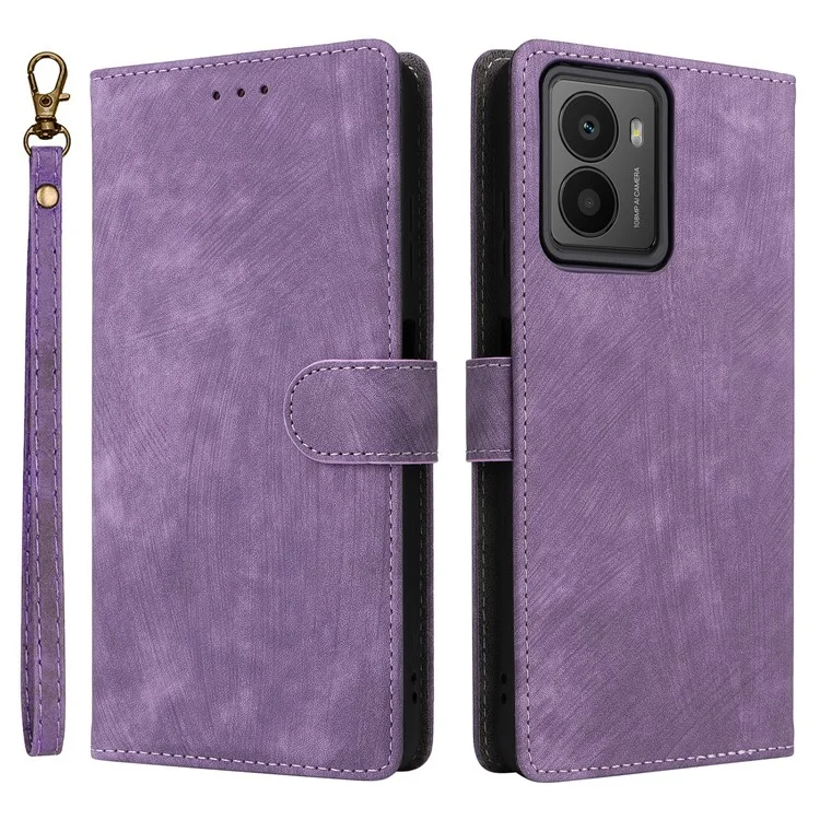 Funda de teléfono tipo cartera para HMD Fusion 5G con bloqueo RFID de piel de imitación, tapa abatible y soporte - Morado