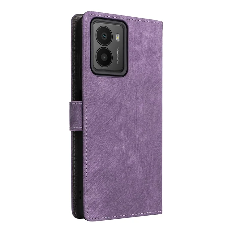 Funda de teléfono tipo cartera para HMD Fusion 5G con bloqueo RFID de piel de imitación, tapa abatible y soporte - Morado
