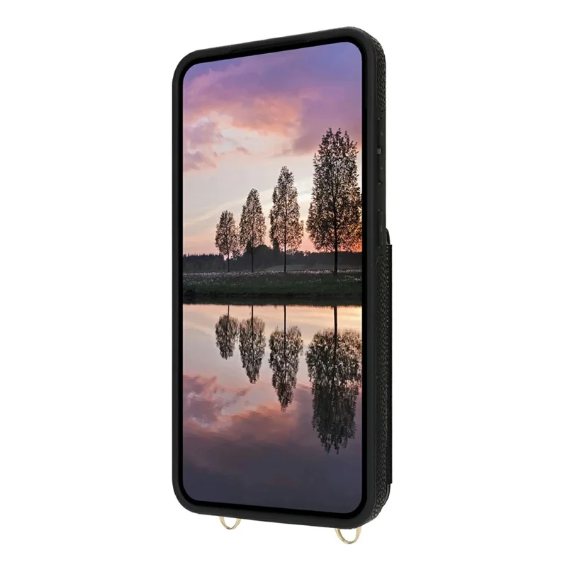 For Samsung Galaxy A35 5G Case with Card Holder, Kickstand, RFID Blocking PU+TPU Phone Back Cover - Black