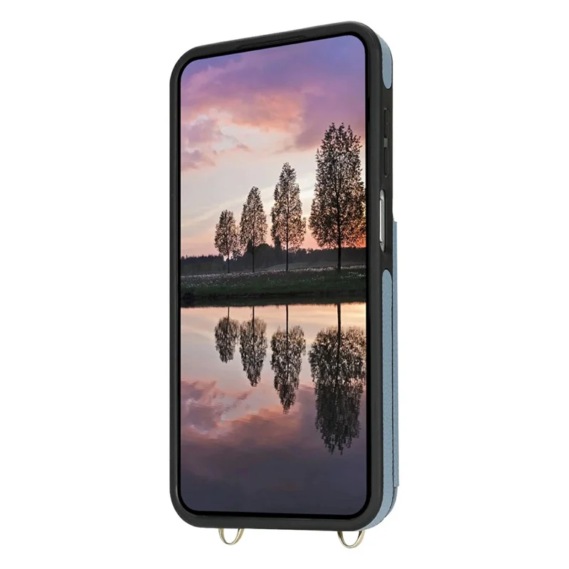 For Samsung Galaxy A15 5G  /  4G Case with Card Holder, Kickstand, RFID Blocking PU+TPU Phone Back Cover - Blue