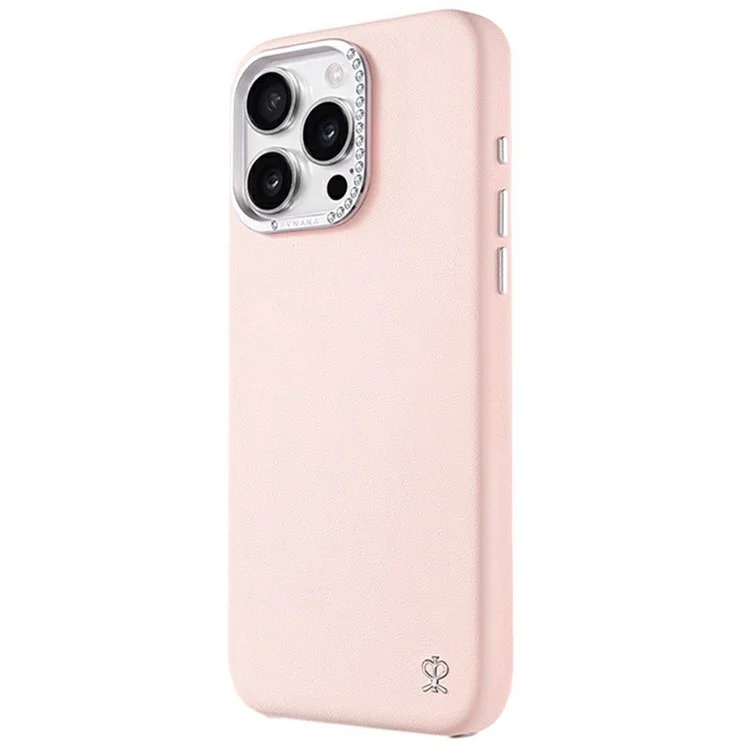 PYNANA PN-16F2 For iPhone 16 Pro Back Cover Compatible with MagSafe PC+PU Leather Phone Case - Pink