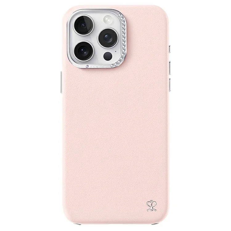 PYNANA PN-16F2 For iPhone 16 Pro Back Cover Compatible with MagSafe PC+PU Leather Phone Case - Pink