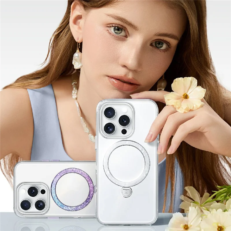 PYNANA PN-16G4 For iPhone 16 Pro Max Kickstand Cover Compatible with MagSafe PC+TPU Case - Purple