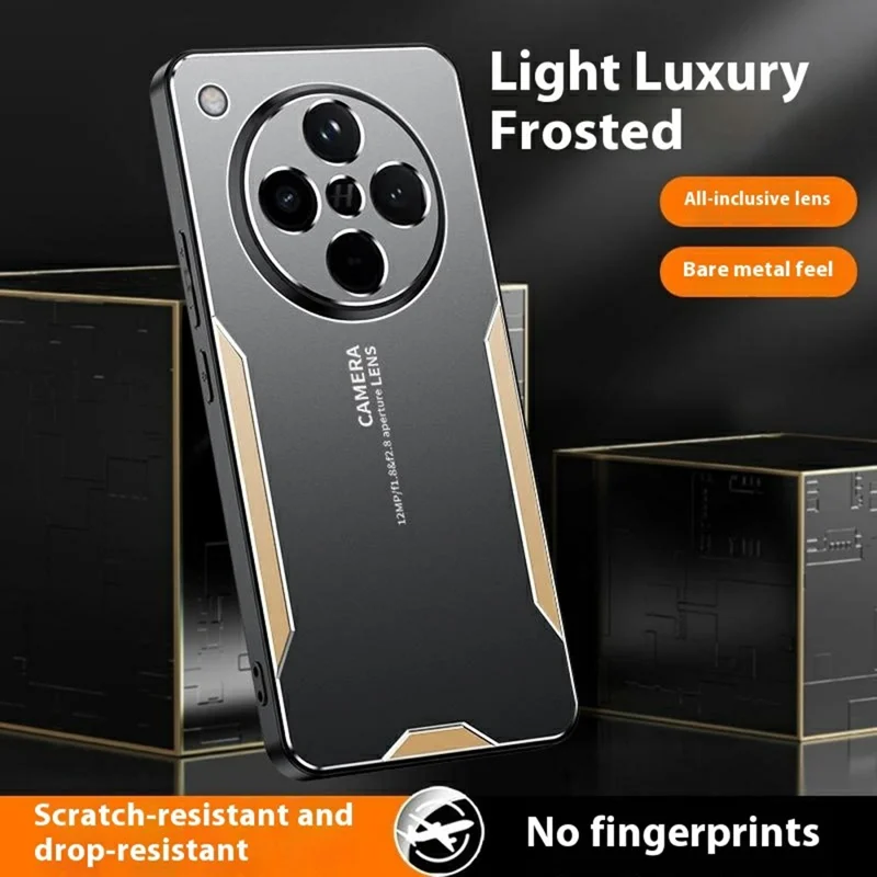 For Oppo Find X8 5G Phone Case Aluminium Alloy TPU PC Back Cover - Gold