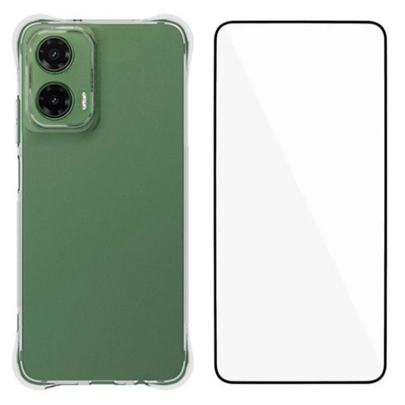 WANLONFENG WL Series for Motorola Moto G35 5G TPU Case 2.0mm Phone Cover with Tempered Glass Film