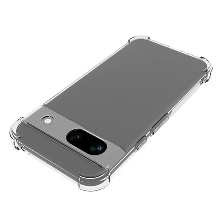Funda para Google Pixel 8a de la serie WL de WANLONFENG, cubierta de TPU transparente de 2,0 mm con película de vidrio templado (orificio grande para la lente)