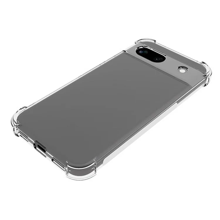 Funda para Google Pixel 8a de la serie WL de WANLONFENG, cubierta de TPU transparente de 2,0 mm con película de vidrio templado (orificio grande para la lente)