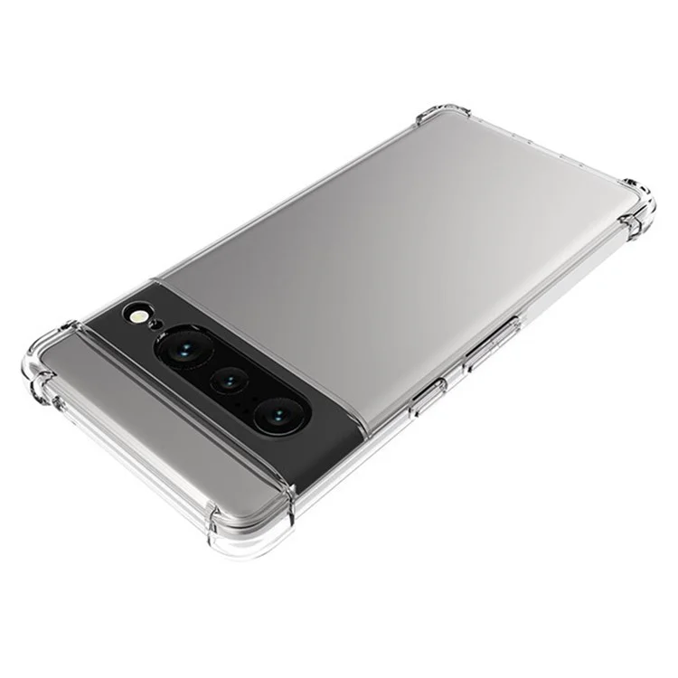 Чехол для Google Pixel 7 Pro 5G серии WL WANLONFENG, прозрачный ТПУ-чехол 2,0 мм с закаленной стеклянной пленкой (большое отверстие для объектива)