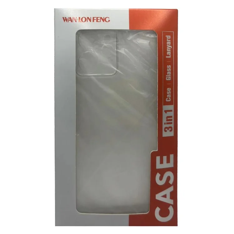 WANLONFENG WL Series for OnePlus Ace 3 5G TPU Case 2.0mm Phone Cover with Tempered Glass Film
