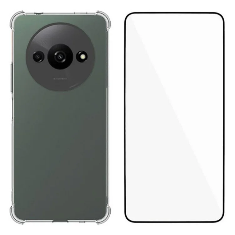WANLONFENG WL Series For Xiaomi Redmi A3 4G TPU Case 2.0mm Phone Cover with Tempered Glass Film
