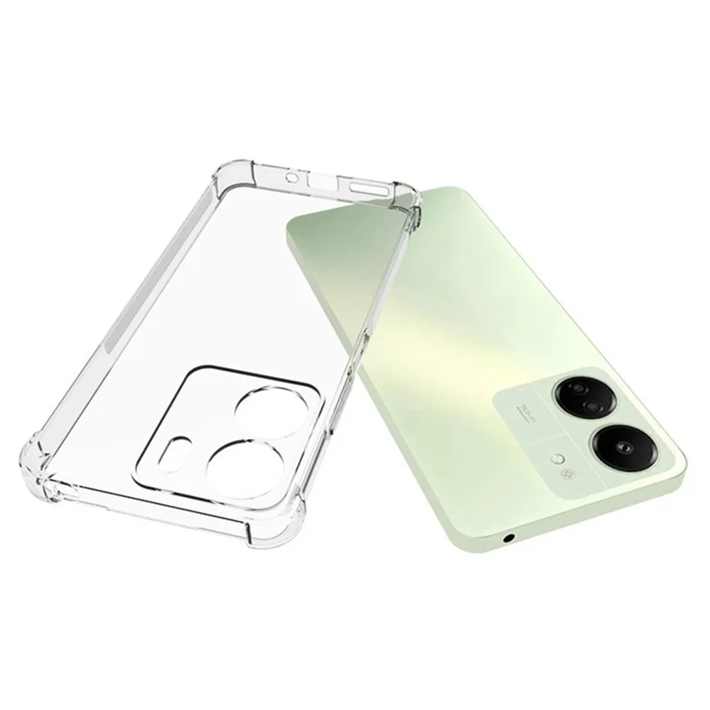 WANLONFENG WL Series for Xiaomi Redmi 13C 4G TPU Case 2.0mm Phone Cover with Tempered Glass Film